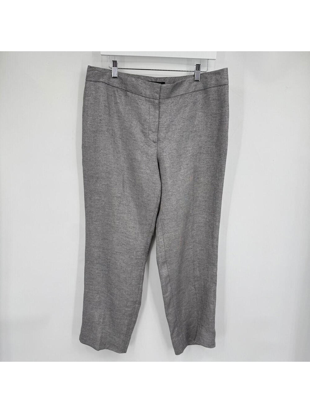 Women's Talbots NWT Metallic Linen Silver/Gray Pants 12